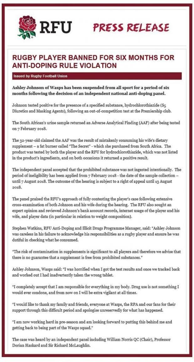 Wife's diet tablets earn Bok a ban
