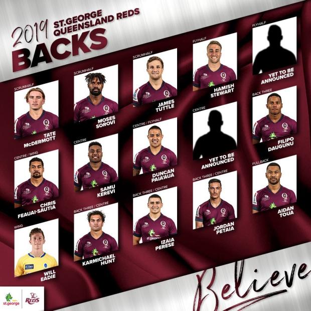 Reds unveil 2019 Super Rugby squad