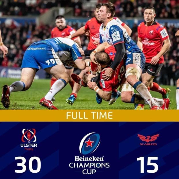 Ulster v Scarlets full-time