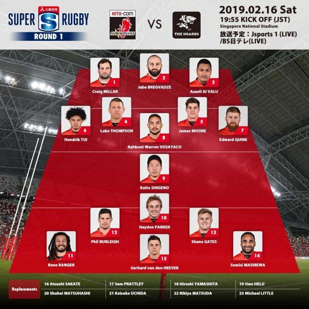 Sunwolves team to play Sharks