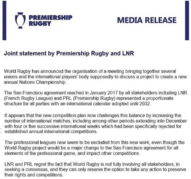 Premiership and LNR