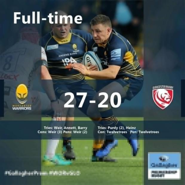 Warriors v Gloucester full-time