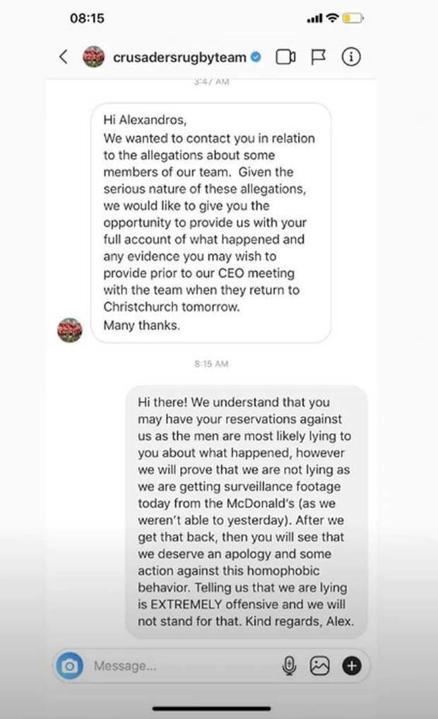 Crusaders response to accuser