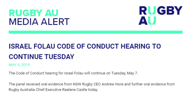 Folau's hearing forced into a third day