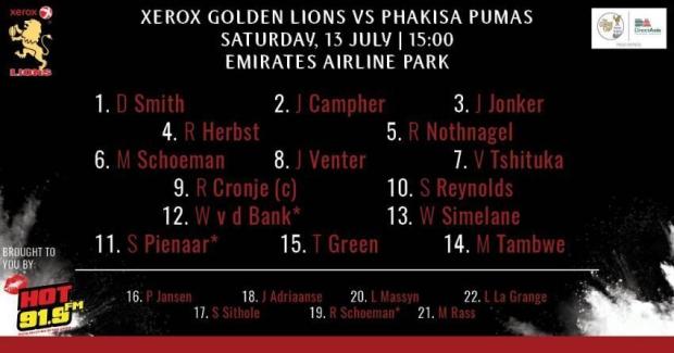 Lions team v Pumas