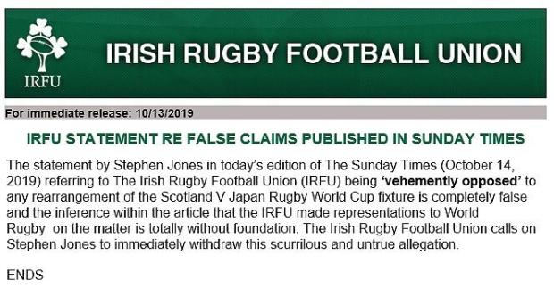 IRFU-statement