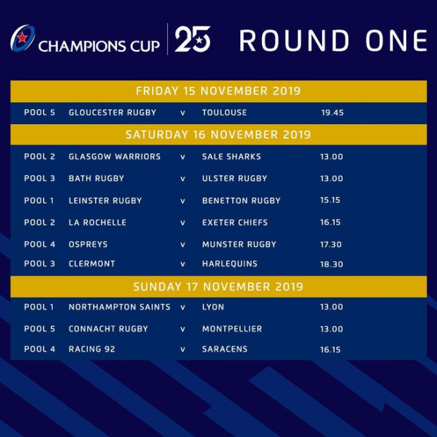 Euro Cup Round One fixtures