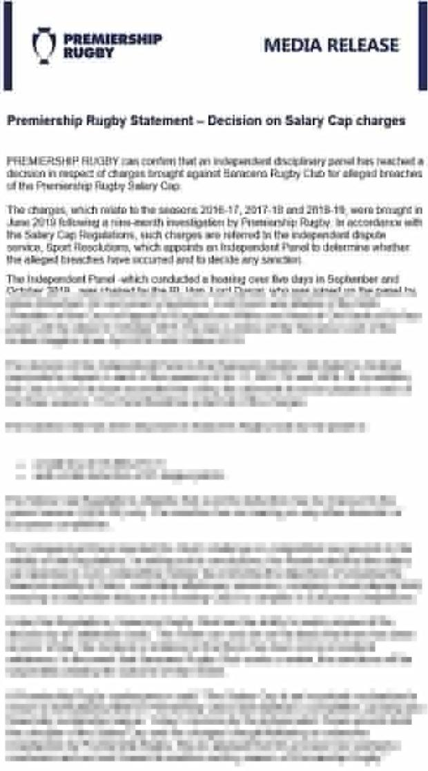 Premiership statement