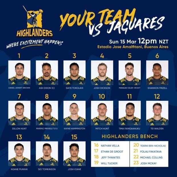 Highlanders left with 'b-team' in Argentina