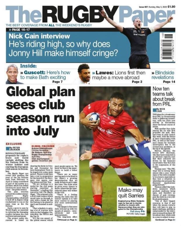 The Rugby Paper front page