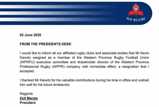 Kevin Kiewitz resignation