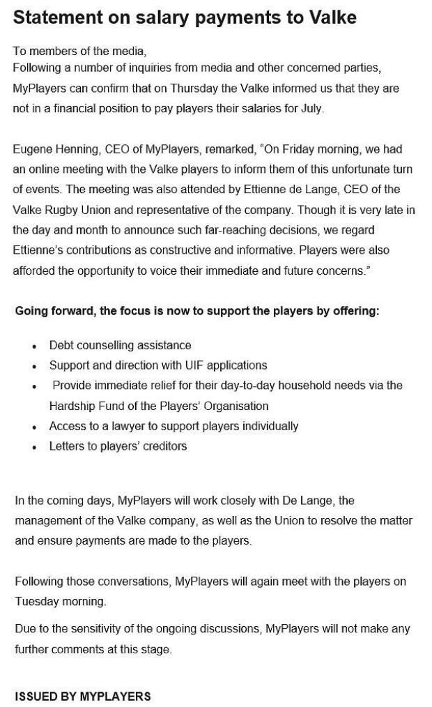 MyPlayers statement