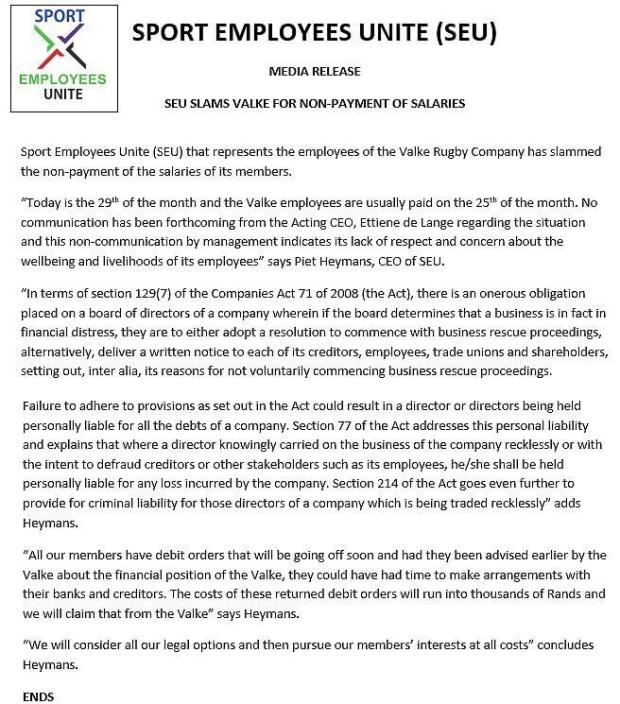 Falxcons statement