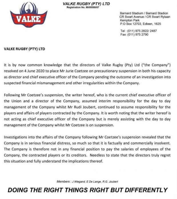 Falcons statement