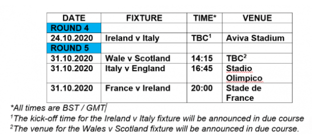 Rescheduled Six Nations