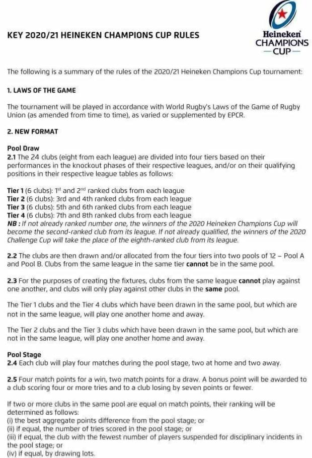 European Cup statement