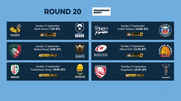 Premiership Round 20 fixtures