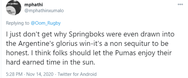 'Cowards': Boks under the spotlight after Pumas' shock win