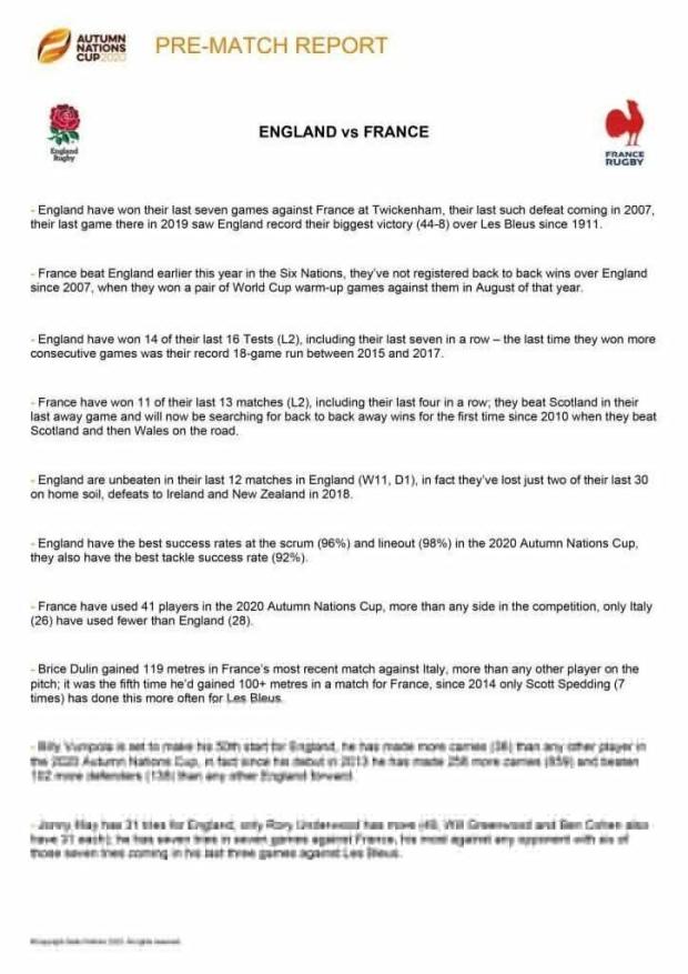 England versus France