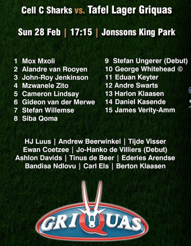 Griquas-Team-to-play-Sharks