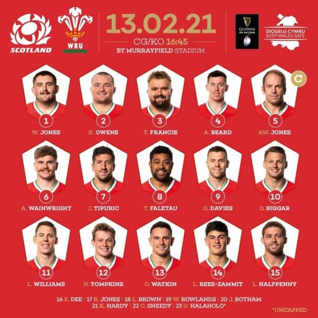 Wales team to face Scotland