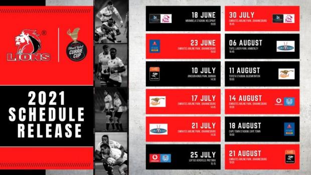 Lions Currie Cup fixtures