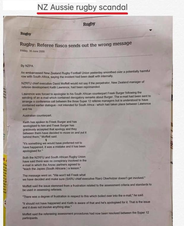 Australasian referees conspiracy