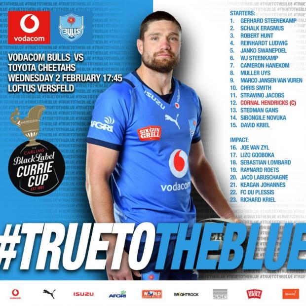 Bulls team to face Cheetahs