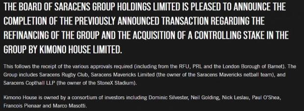 Saracens-statement