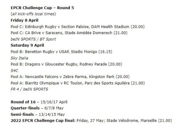 Champions Cup's historic schedule revealed