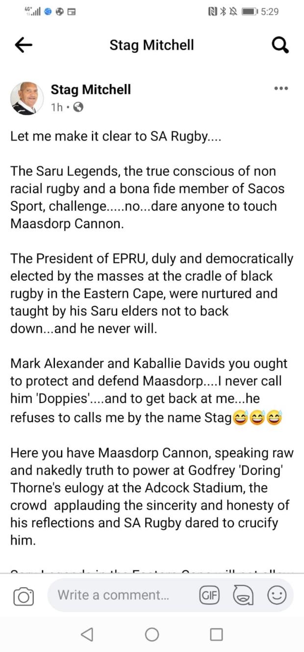 Stag Mitchell - supports for Maasdorp 2