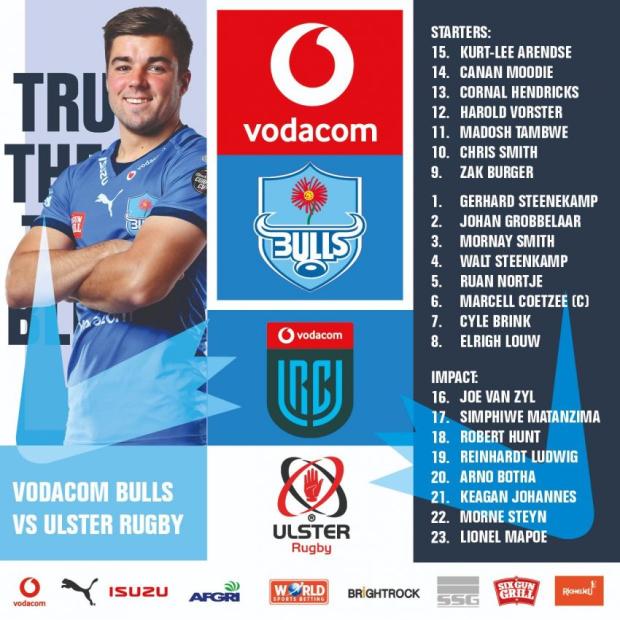 Bulls change three for big game against Ulster