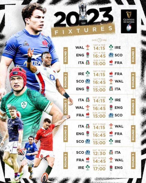 Six Nations 2023 fixtures