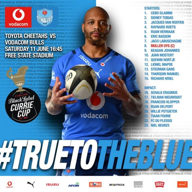 Bulls team to face Cheetahs