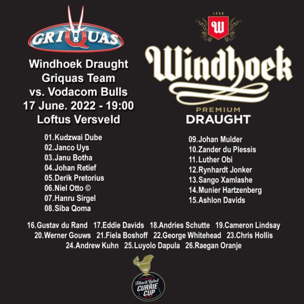Griquas team to face Bulls - semifinal
