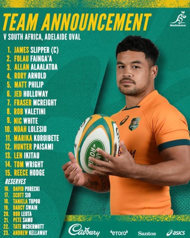 Wallabies team v Boks