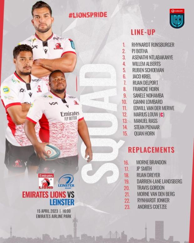 Lions make minor tweaks for Leinster