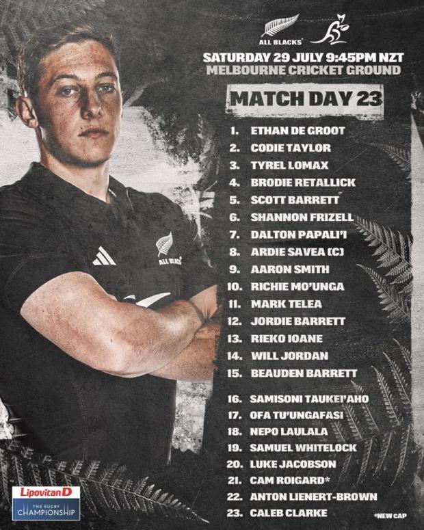 All Black team to face Wallabies