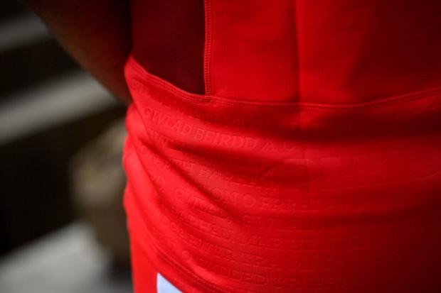 Welsh anthem writing on shirt
