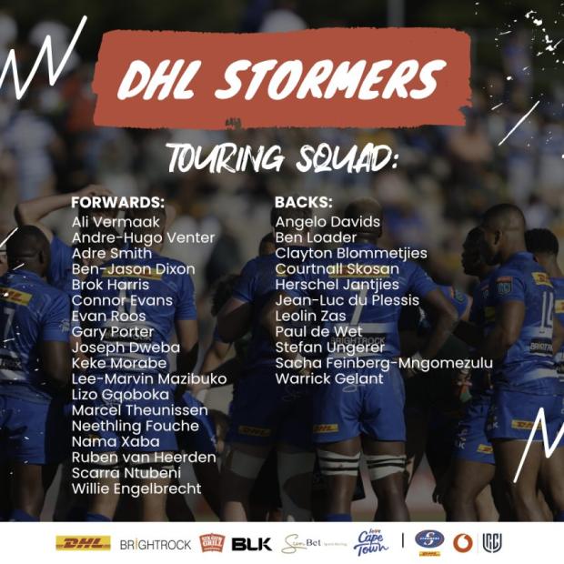 Stormers tour squad