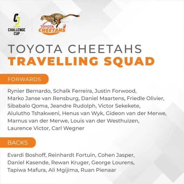 Cheetahs tour squad