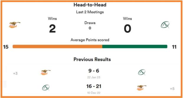 Cheetahs v Pau head to head