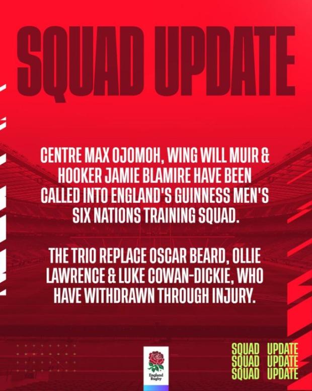 England suffer triple Six Nations blow