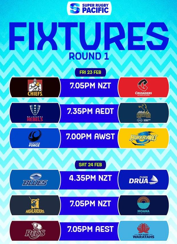 Super Rugby Round One fixtures