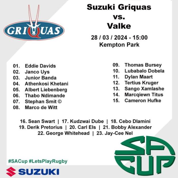Griquas team v Falcons 2024