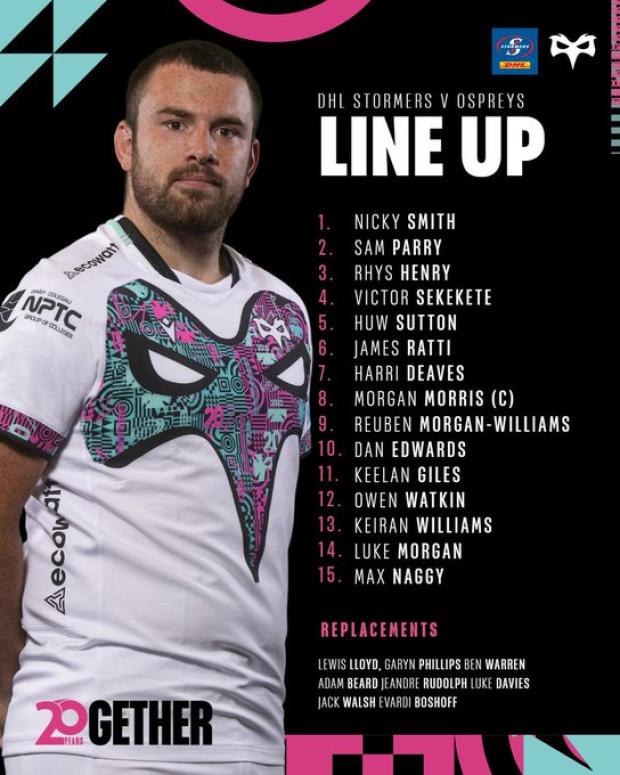 Ospreys team v Stormers 2024