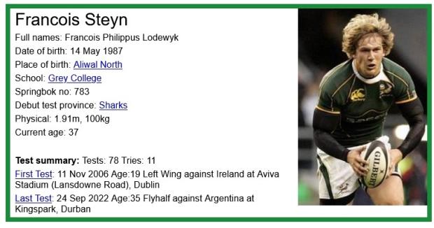 Frans Steyn mini bio