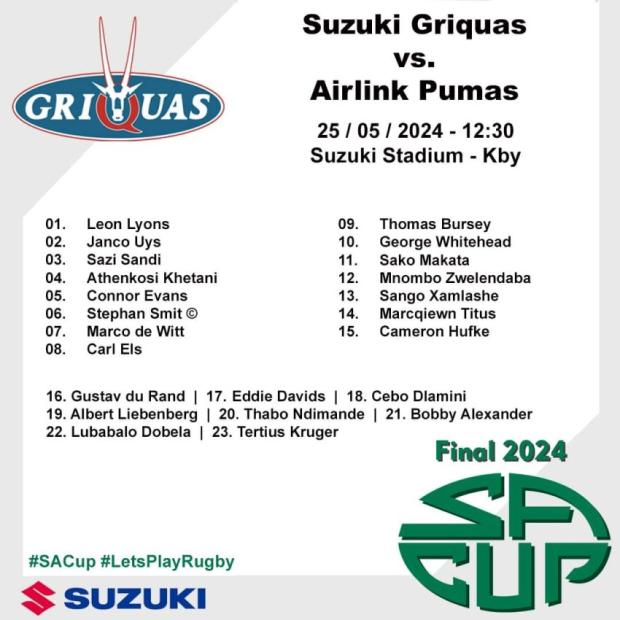 Griquas team to face Pumas
