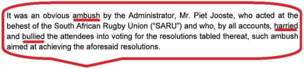 Extract from lawyer's letter to SARU & WPRFU