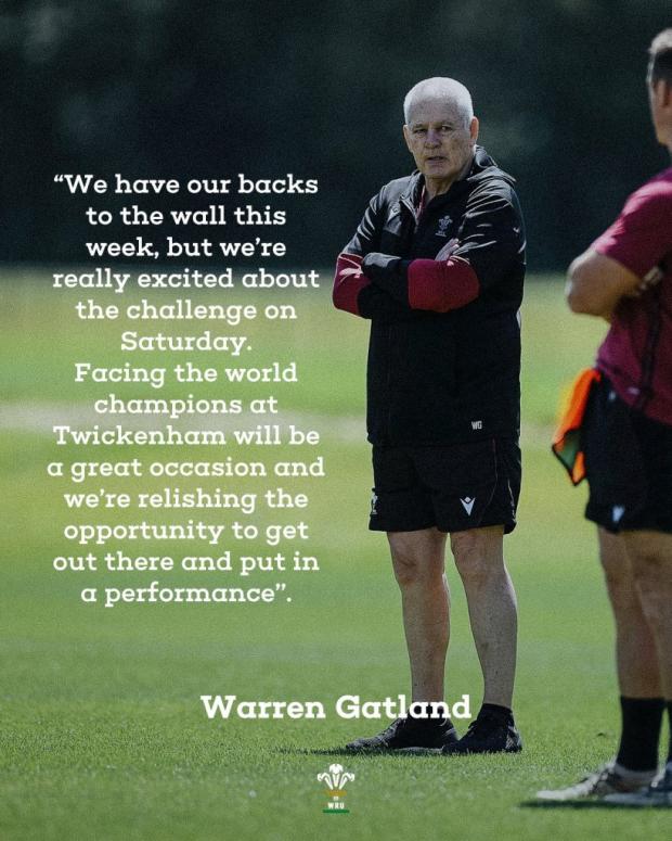 Warren Gatland with quote ahead of Boks